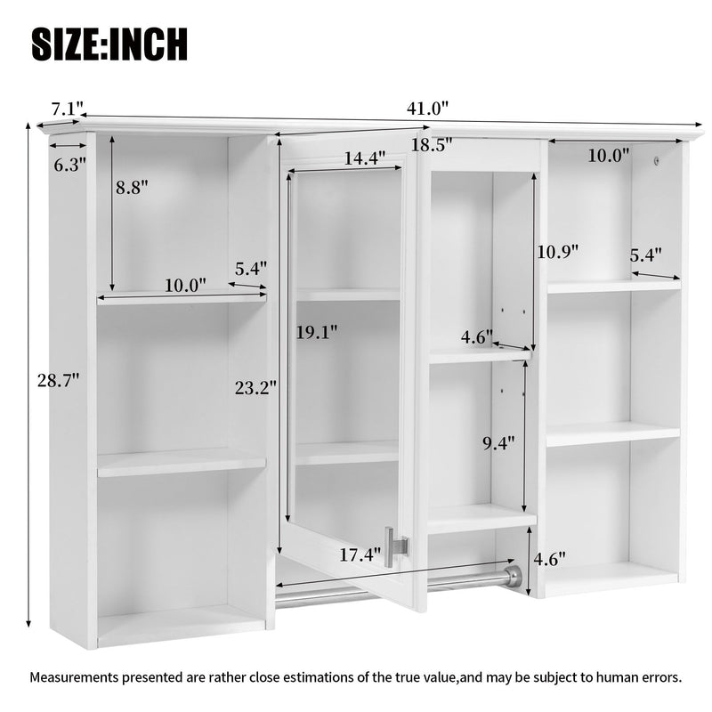 3 In 1 Modern Bathroom Mirror Cabinet With Adjustable Shelf, Soft Close Door, High Definition Mirror & Towel Bar