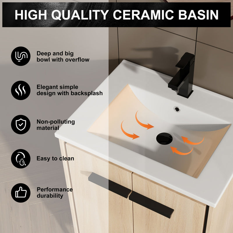 Modern Bathroom Vanity Base With Basin And Storage Cabinet