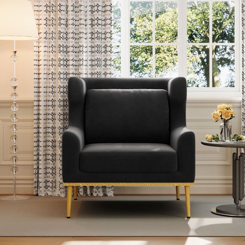 Elegant Curved Armrest Accent Armchair