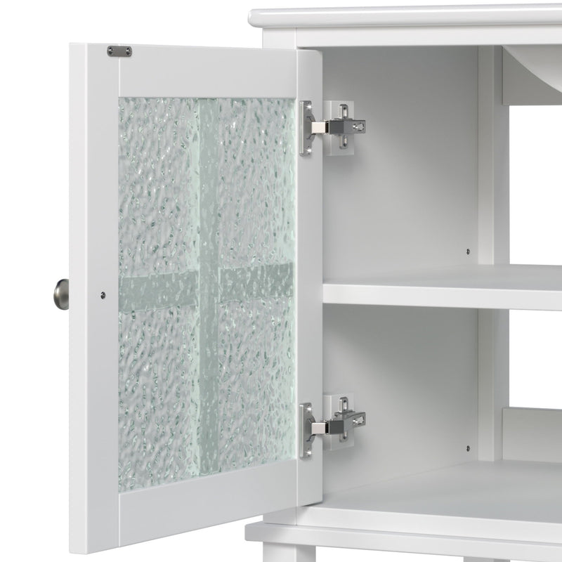 Bathroom Vanity With Ceramic Sink, Adjustable & Open Shelf