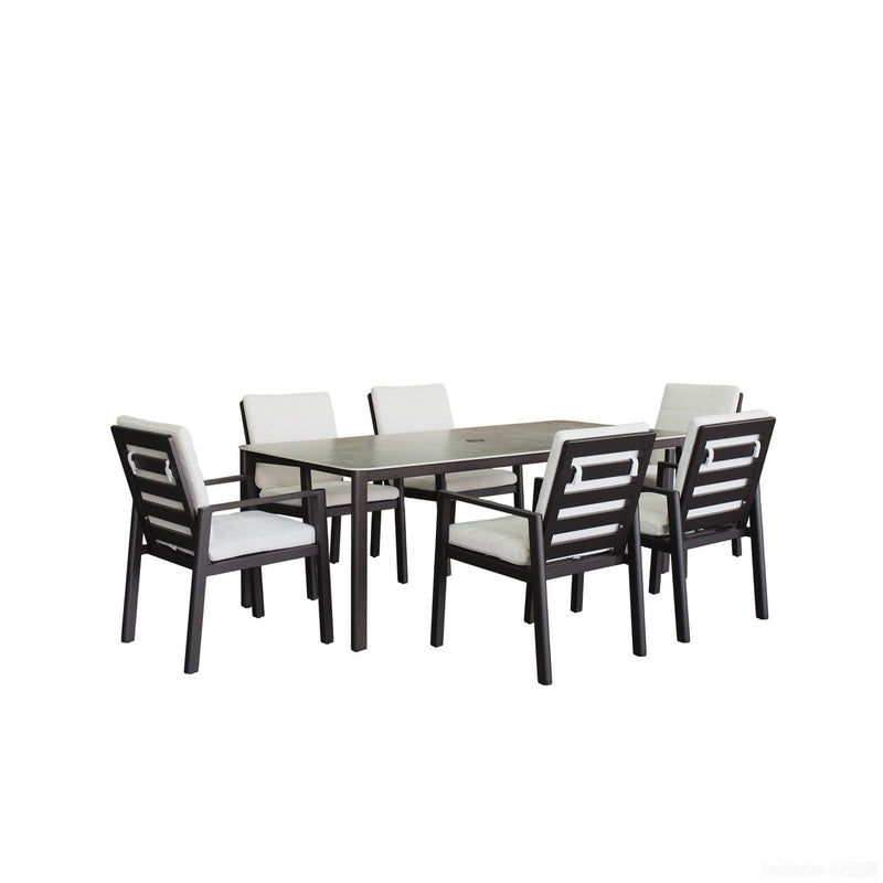 Verona - Dining Chair (Set of 2) - Dark Espresso / Gray / Off White