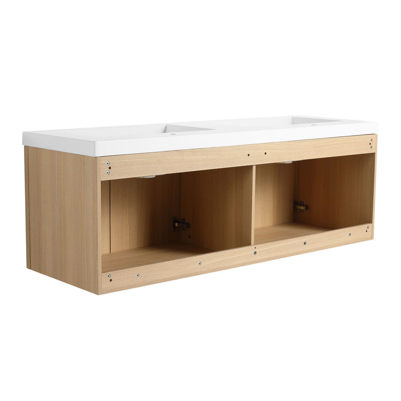 Wall-Mounted Bathroom Vanity With Resin Sink And Soft Closing Doors