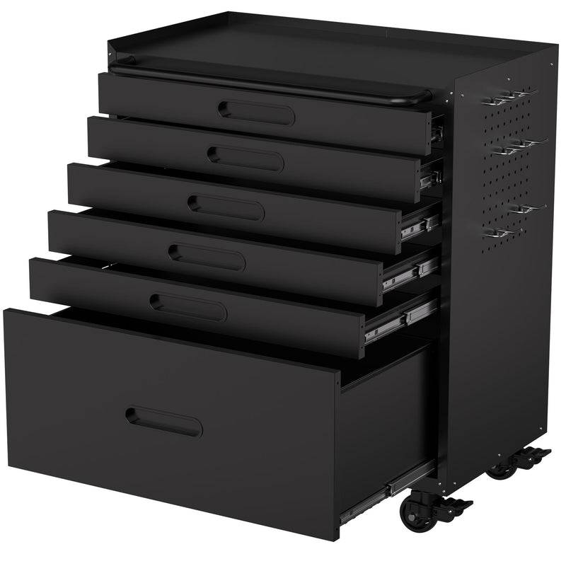 Rolling Tool Cabinet Heavy Duty Garage Storage With Lockable Doors & Drawers