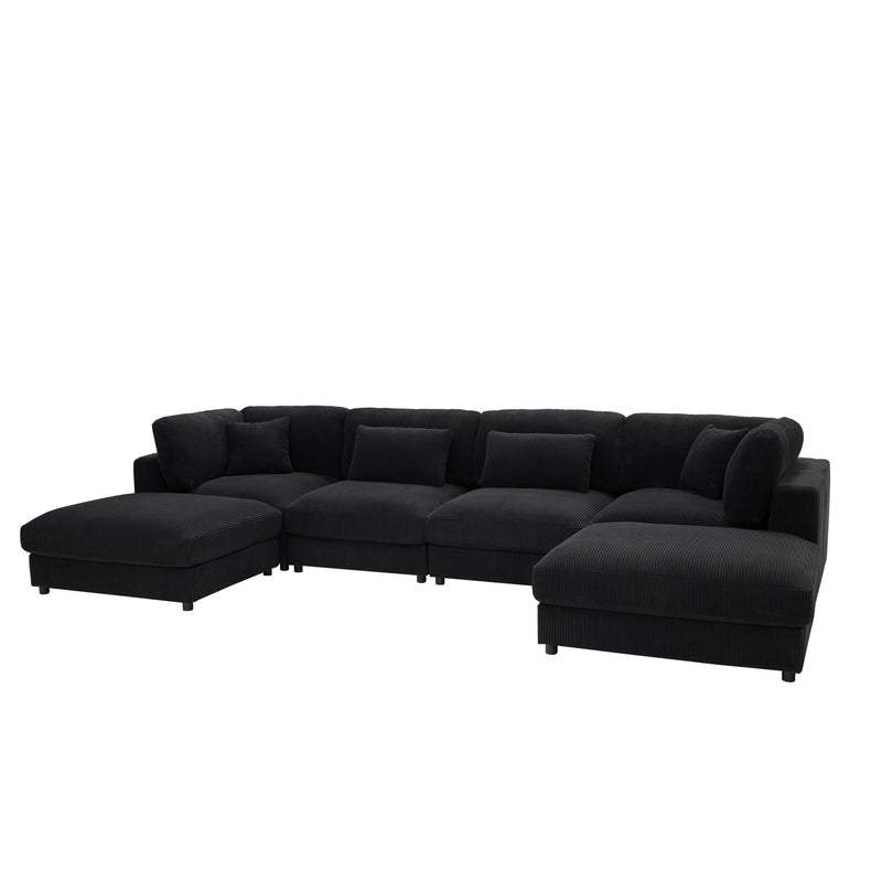 Upholstered Modular Sectional & Custom Configuration And Toss Pillows