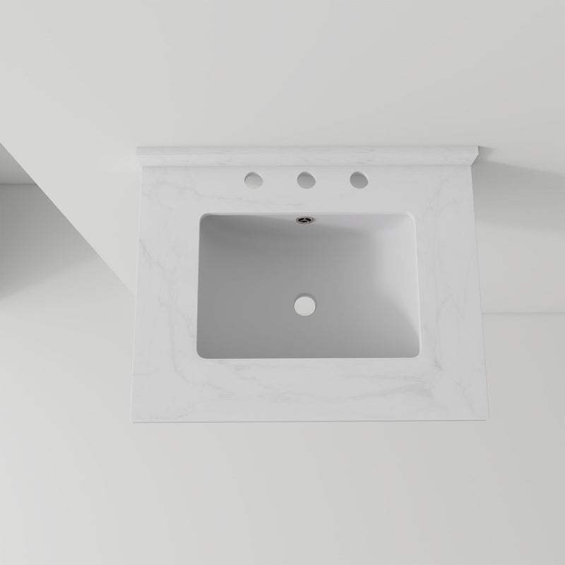 Basin Sink, Triple Faucet Holes, 2" Thick Rim, Sink Only