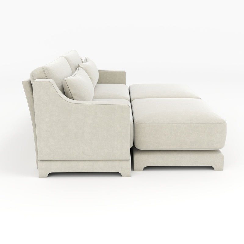 Stylish Sofa With Ottoman And Lumbar Pillows, Ergonomic Design