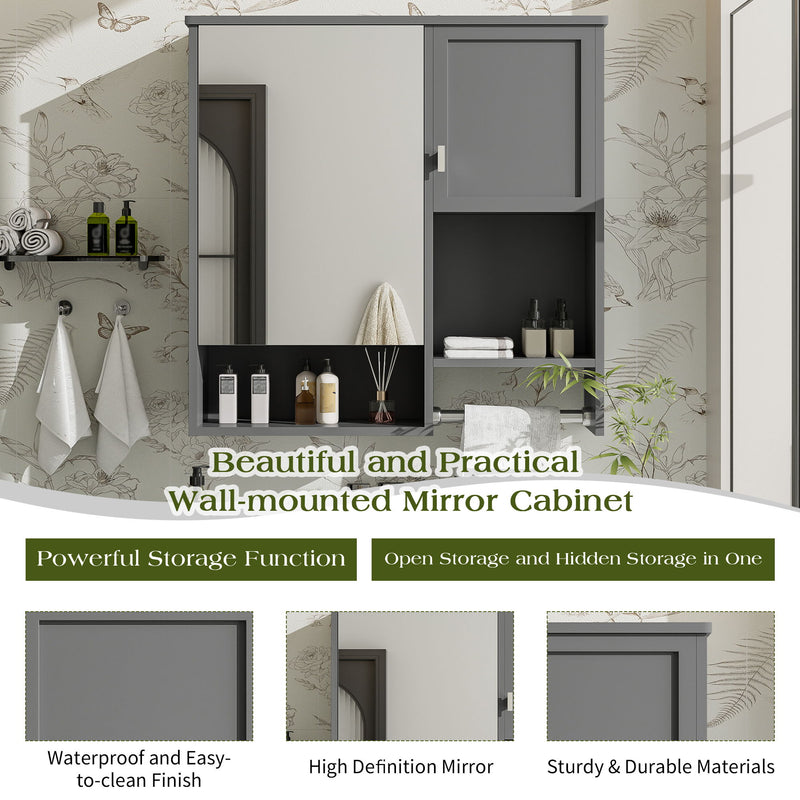 Modern Wall Mounted Bathroom Medicine Cabinet, Bathroom Wall Storage Cabinet With Mirror