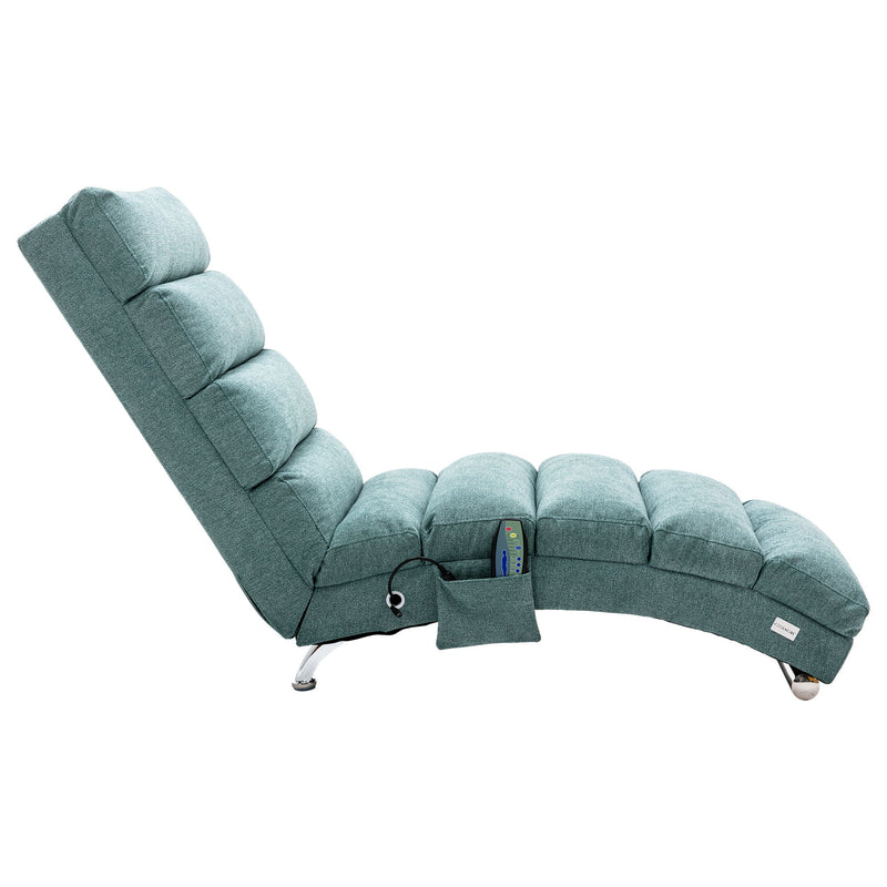 Massage Chaise Lounge Indoor With Remote Control, Ergonomic Electric Massage Lounger