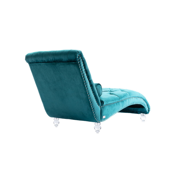 Chaise Lounge Indoor, Button Tufted Upholstered Chaise Lounge Chair With Pillow
