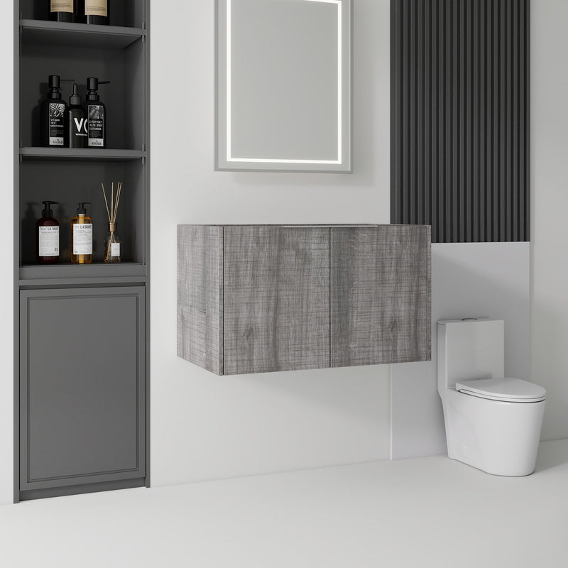 Floating Bathroom Vanity Cabinet With Soft Close Double Doors, Spacious Interior Storage, Wall Mounted, Cabinet Only