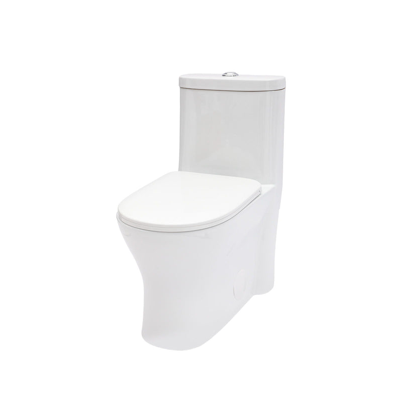 1 Piece Toilet For Bathroom, Dual Flush 1.22/1.6 Gpf, Soft Closing Seat - White