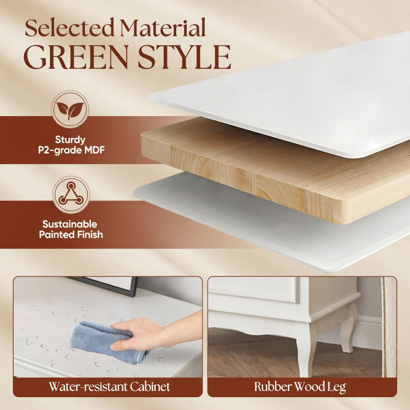 3 Drawer Dresser - White