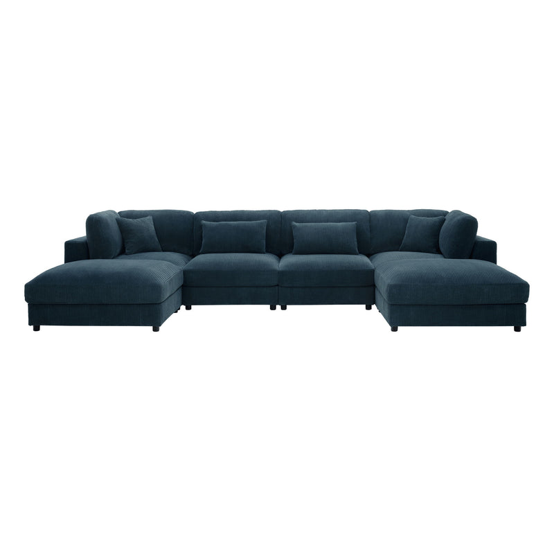 Upholstered Modular Sectional & Custom Configuration And Toss Pillows