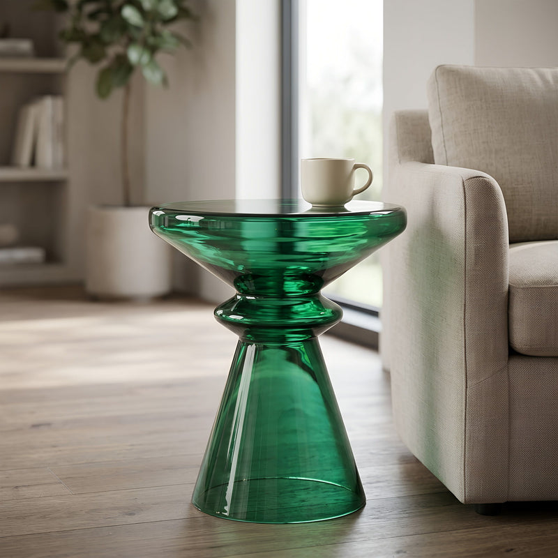 Aventura - Sculptural Blown Glass Accent Table - Green