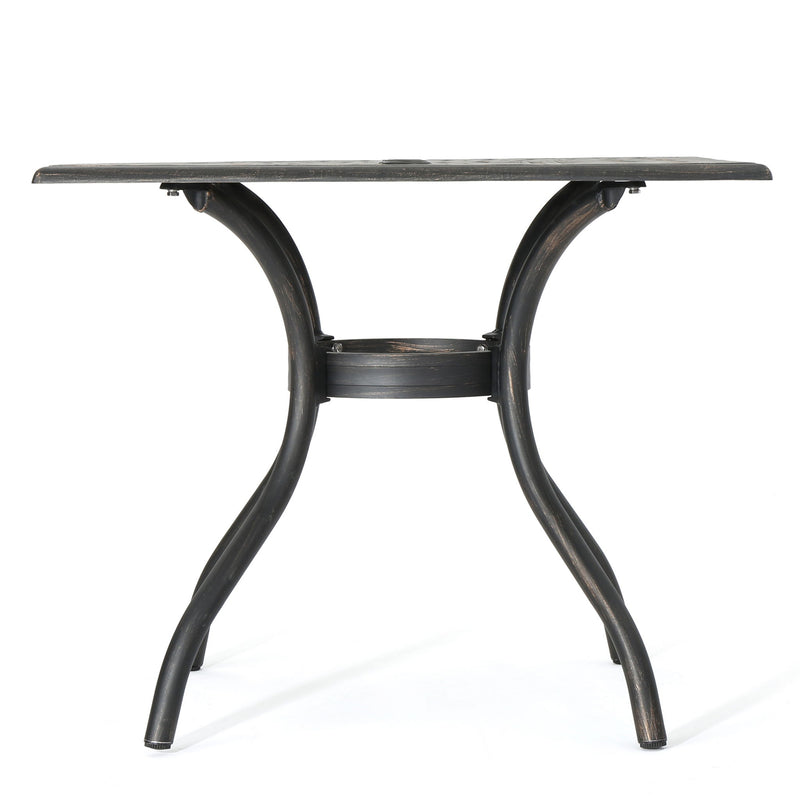 Enchantia - Outdoor Square Dining Table With Weave Tabletop And Flared Legs - Copper