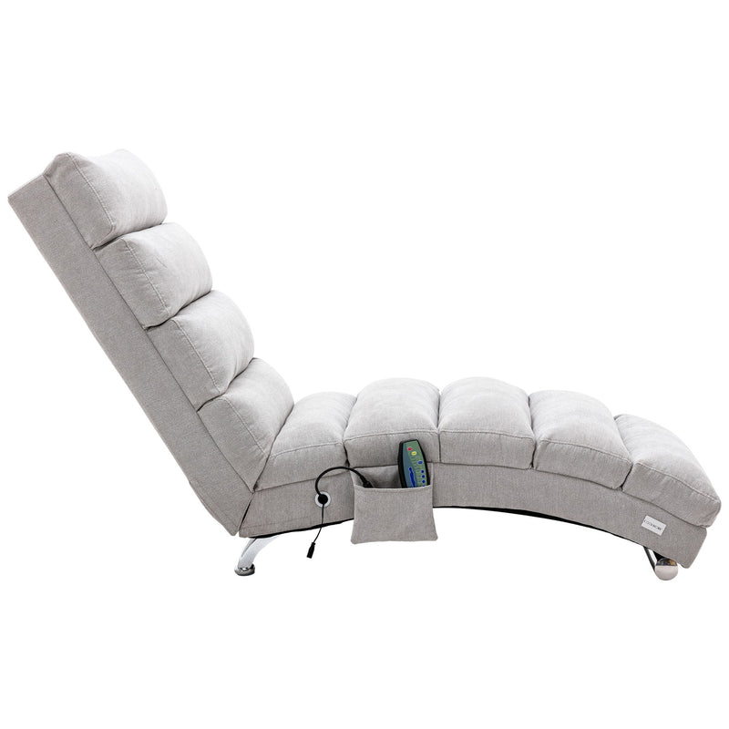 Massage Chaise Lounge Indoor With Remote Control, Ergonomic Electric Massage Lounger