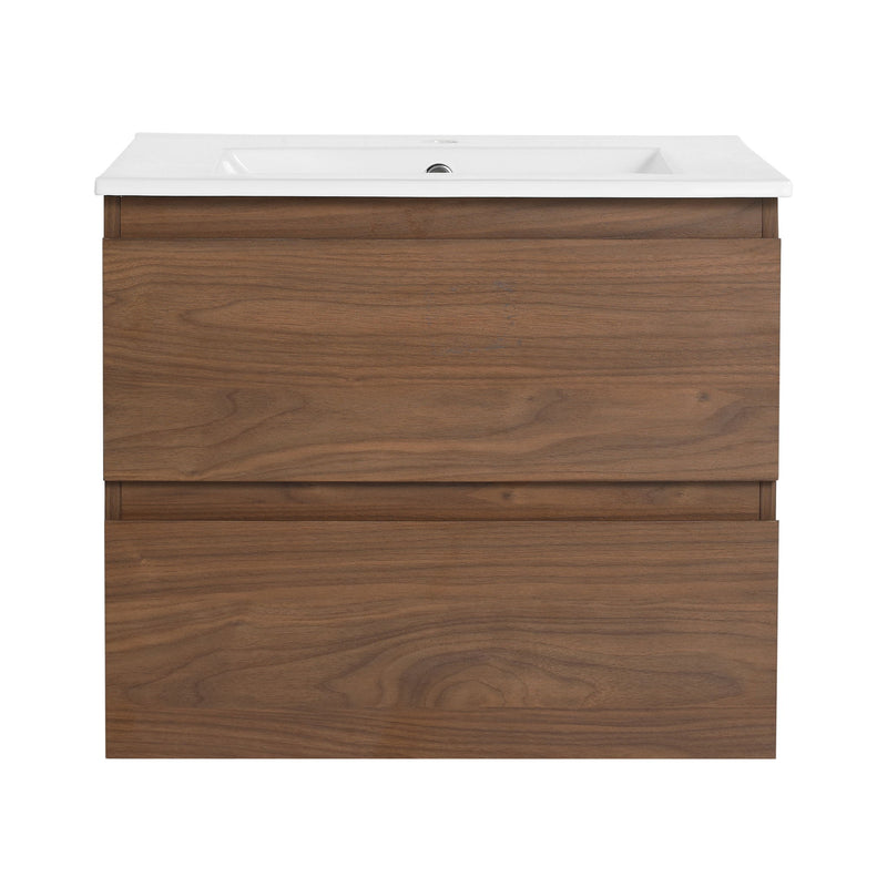 Wall Mounted Bathroom Vanity & Sink, 2 Soft Close Drawers