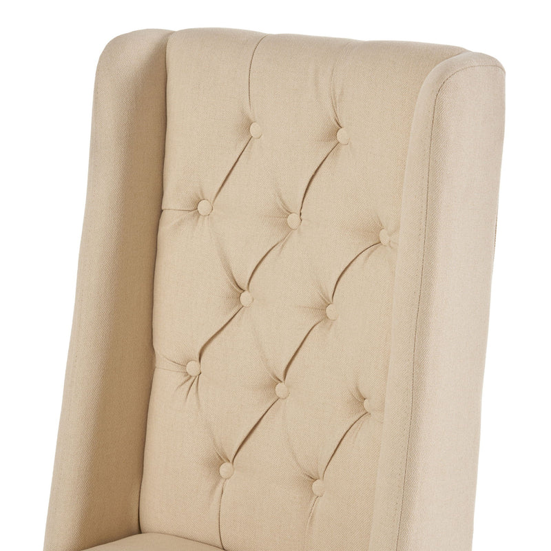 Sophisticated Tufted Dining Chair With High Back Design