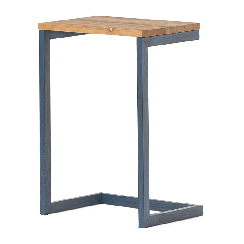 Kacha - Modern Industrial Firwood Nesting Tables (Set of 3) With Iron Frame - Antique Brown / Black