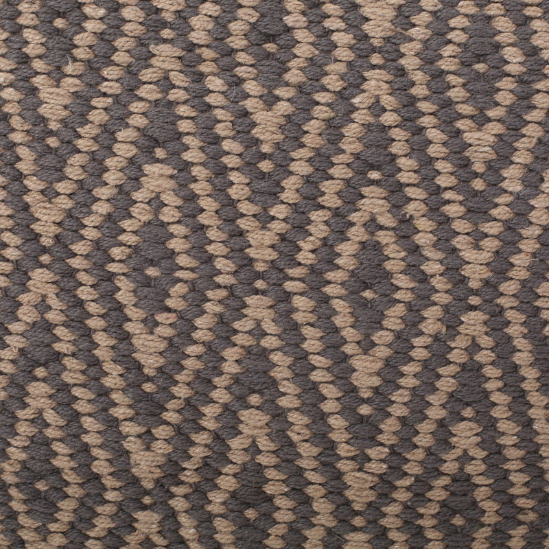 Amuleto - Hand Loomed Cotton Pouf - Gray / Brown
