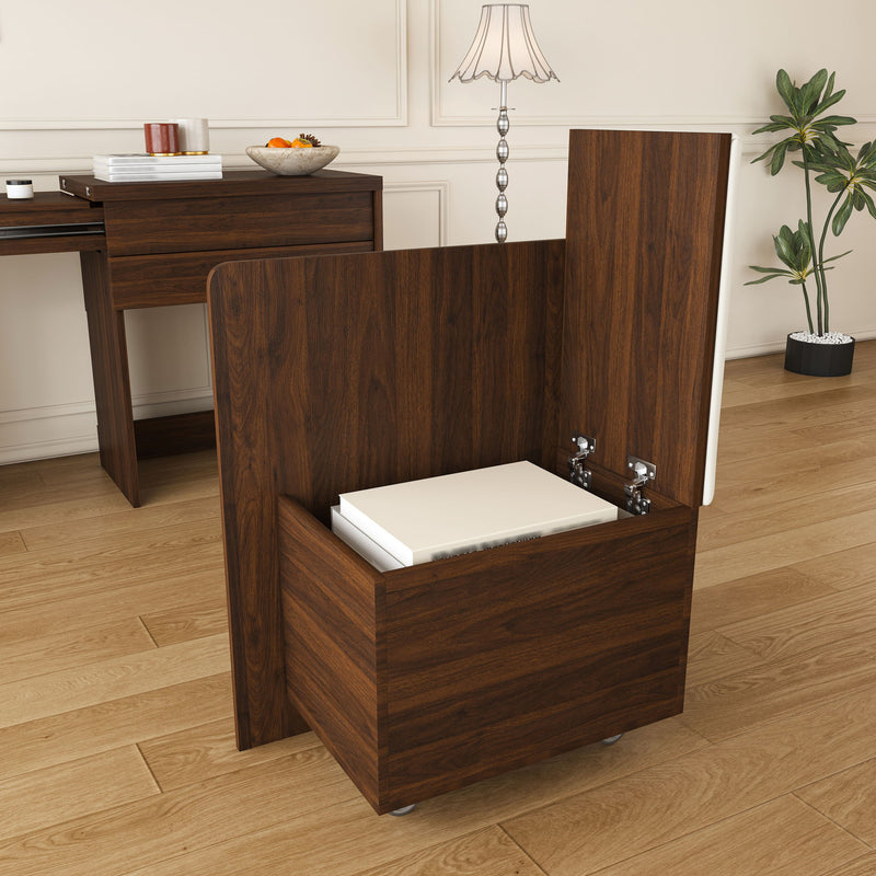 Folding Desk With Mirror And Storage Stol For Bedroom