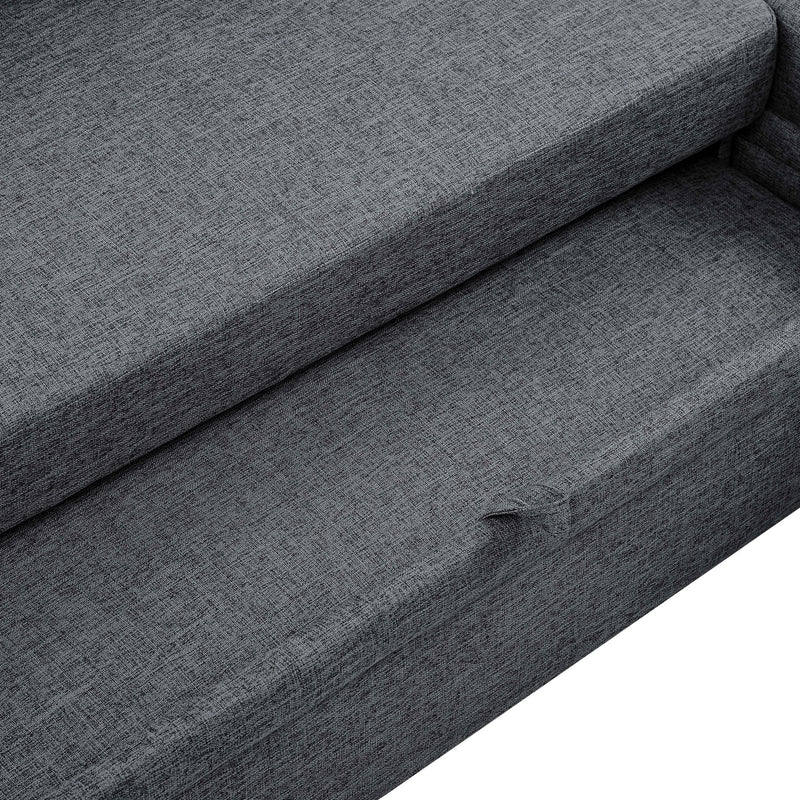 Upholstered Sleeper Sofa With Reversible Storage Chaise - Dark Gray