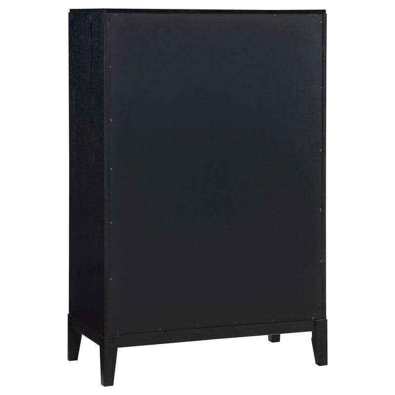 Mason - 5 Drawer Chest With Fluted Design - Black