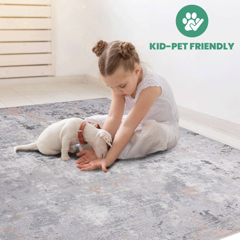 Marfi - 6' X 9' Abstract Area Rug - Gray Multi