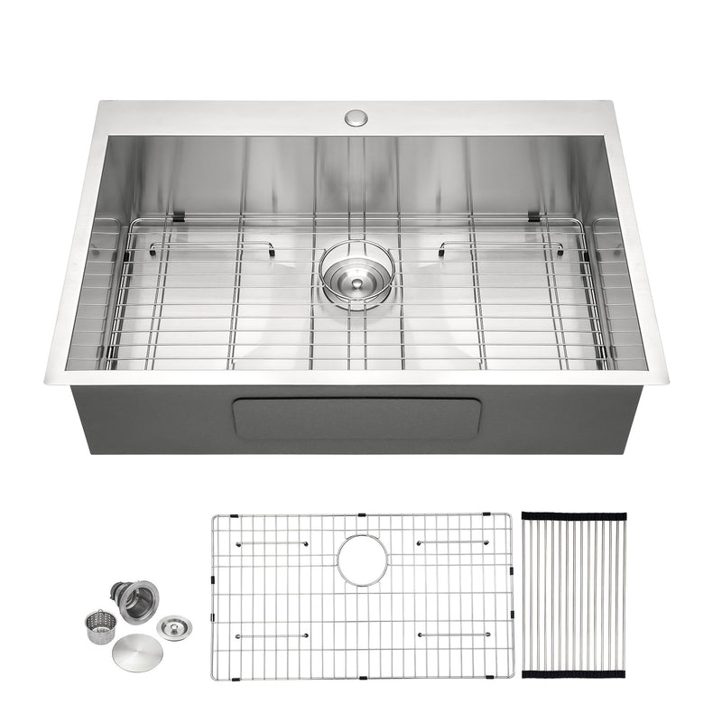 Stainless Steel Drop In Kitchen Sink, Topmount
