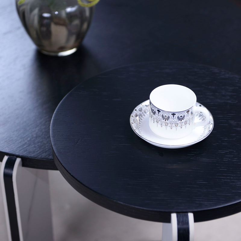 Round Coffee & End Table Set - Black