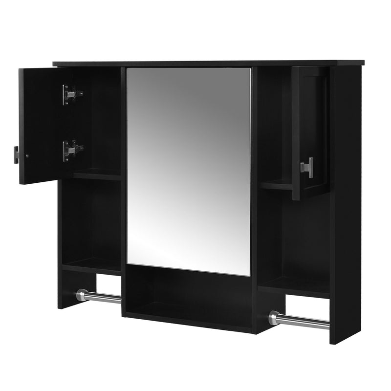 Wall Mounted Bathroom Storage Cabinet With Mirror, Medicine Cabinet With Towel Bar