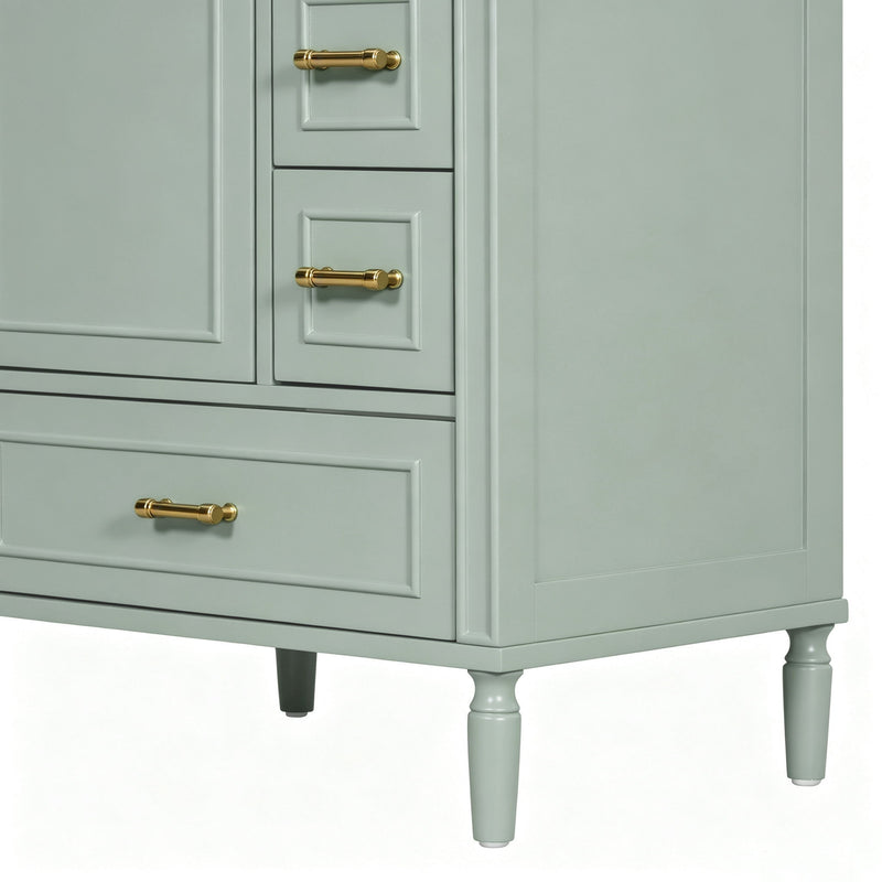 Modern Bathroom Vanity With Sink, Soft Close Doors, 3 Drawers
