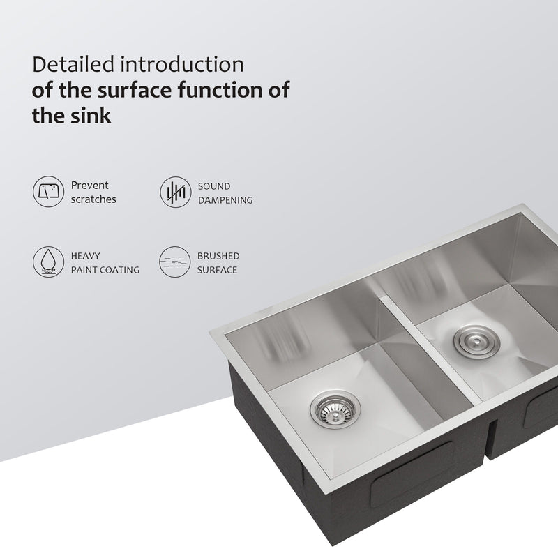 Modern Double Bowl Undermount Sink Design With 10" Deep Basins