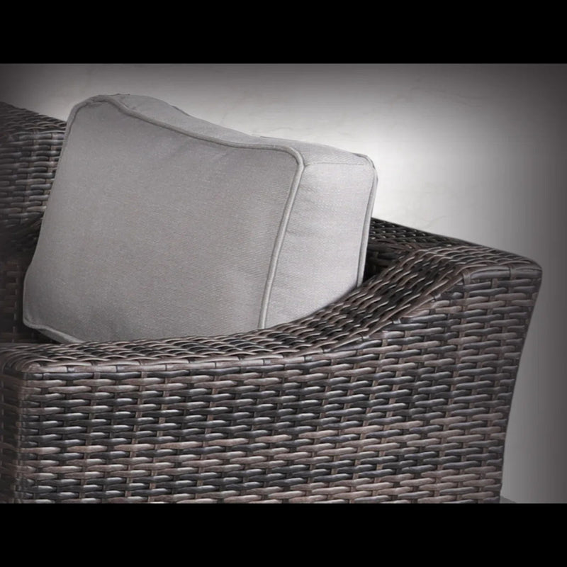 Outdoor Swivel Patio Chair With Cushions (Set of 2) - Brown