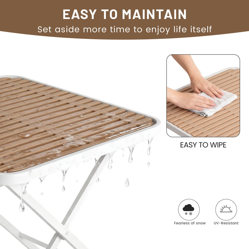 4 Modern Stackable Plastic Armchair Matched With Folding Square Table