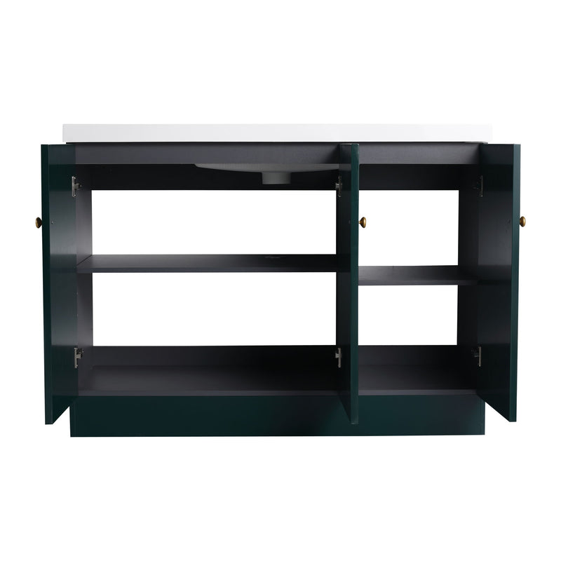 Contemporary Freestanding Bathroom Vanity With Resin Sink & Soft-Close Cabinet Doors