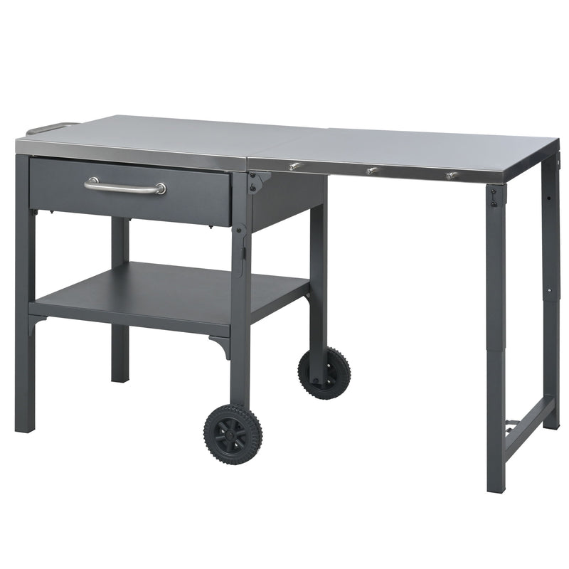 Foldable Outdoor Kitchen Cart With Storage For Patio