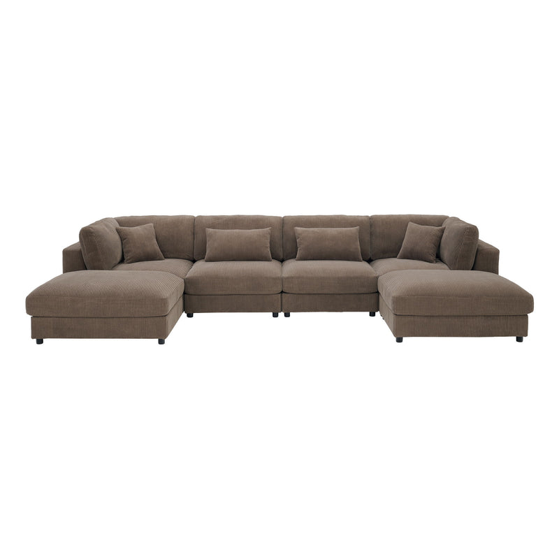 Upholstered Modular Sectional & Custom Configuration And Toss Pillows