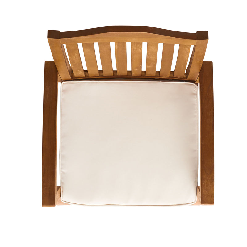 Della - Wood Armchair (Set of 2) Outdoor Dining Chairs - Cream