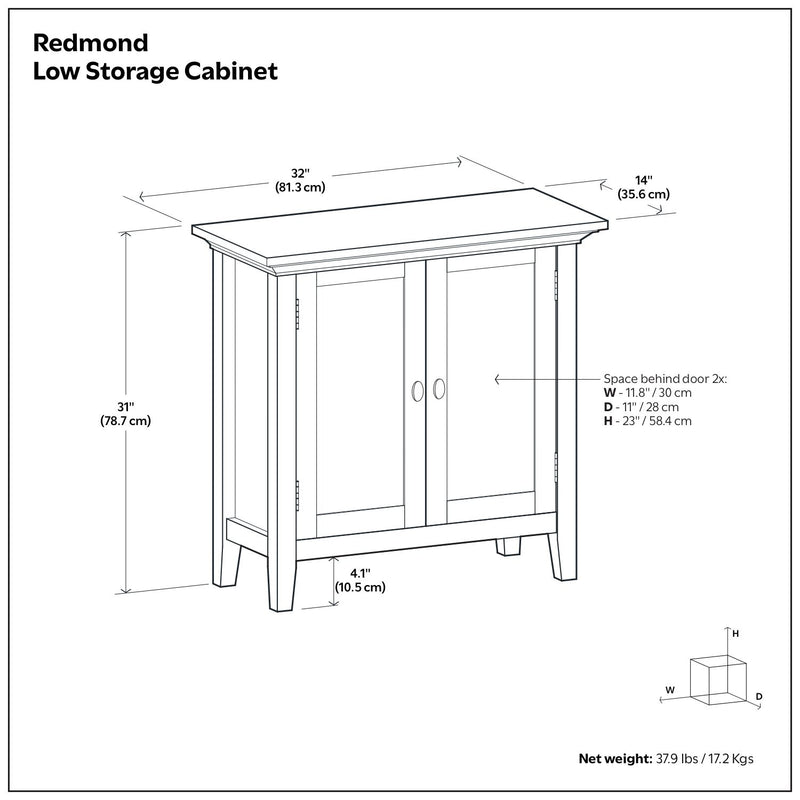 Redmond - Low Storage Cabinet - Brunette Brown