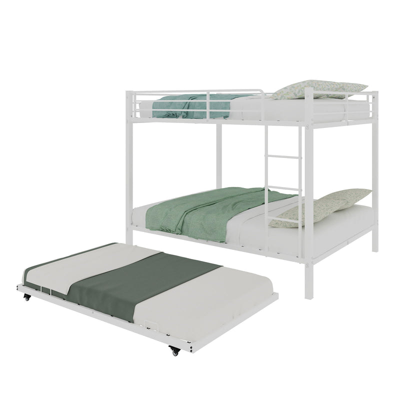 Bunk Bed For Kids, Convertible Frame With Ladders & Guardrail