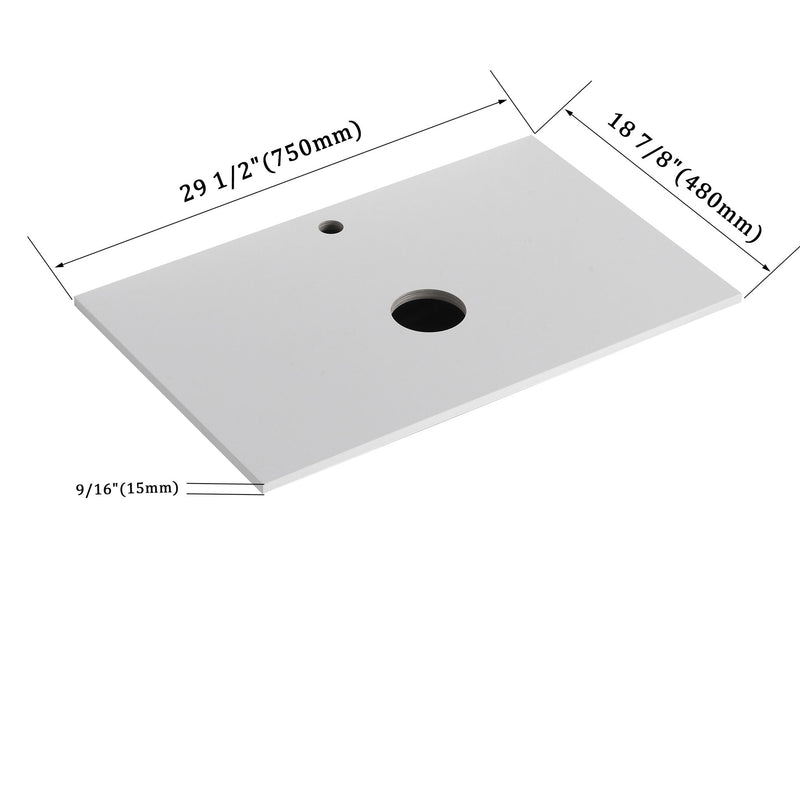 Wall Mounted Bathroom Vanity With Art Sink & 1 Soft Close Drawer