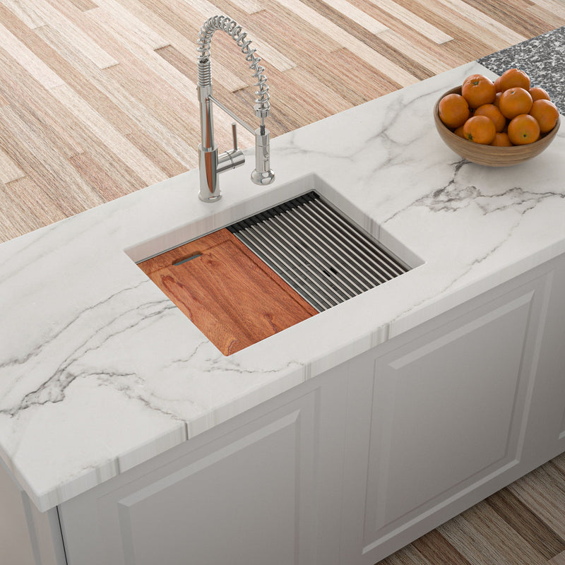 Single Bowl, Undermount Workstation, Kitchen Sink With Accessories