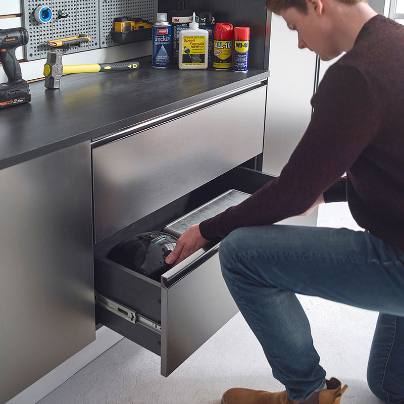 Nova Series - Garage Cabinet Set B With Soft Closing Mechanism - Dark Gray