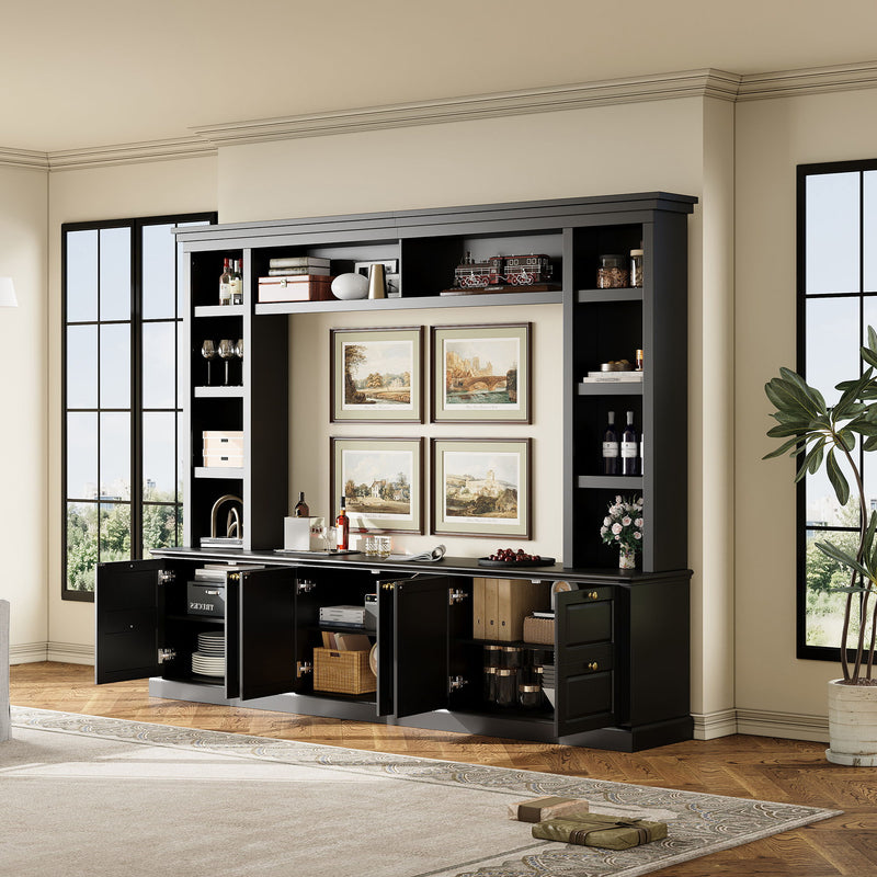 All-In-One TV Stand With Bookcase For TVs Up To 70"