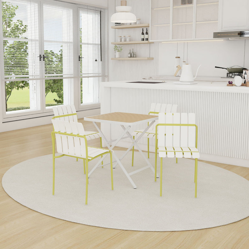 4 Piece Set Of Modern Color Block Designed Single Chairs