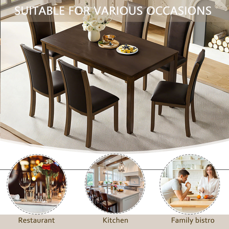 Dining Table Set With Upholstered Chairs, Rectangular Dining Table Set