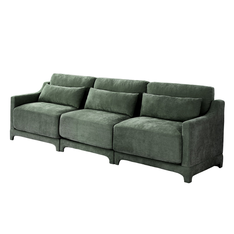 Elegant Sofa With Ergonomic Design And Lumbar Pillows