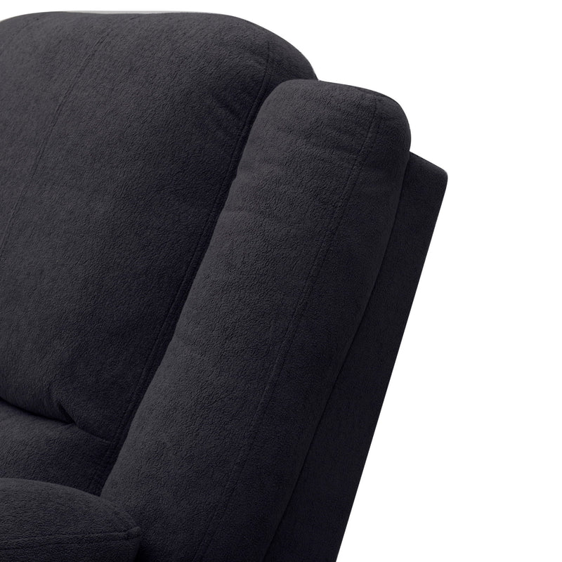 2 Seat Manual Reclining Loveseat With 150° Recline & Footrest - Black