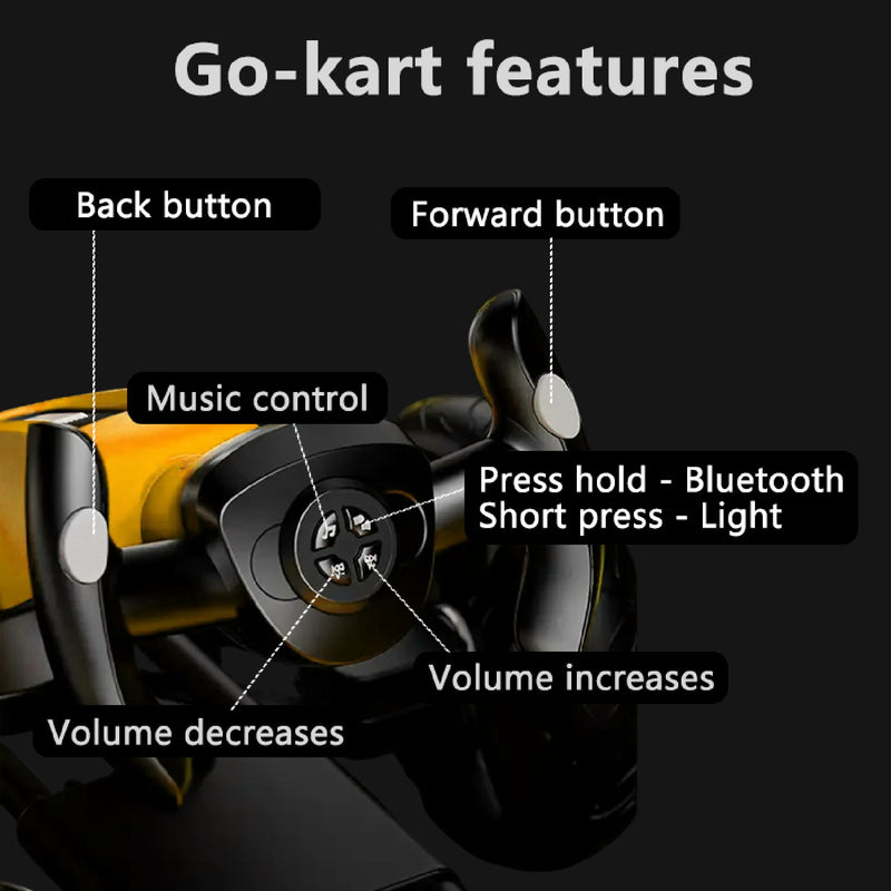 Electric Kids Pedal Go Kart With Adjustable Seat, Foldable Design